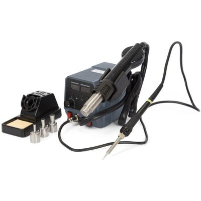 Velleman Estación De Soldadura 2-en-1 Multifuncional Con Soldador De 60w Y Pistola De Aire Caliente De 300w, Control De Temperatura Por Microprocesador, Ideal Para Smd, Pcb Y Reparación Electrónica Velleman Estación De Soldadura 2-en-1 Multifuncional Con Soldador De 60w Y Pistola De Aire Caliente De 300w, Control De Temperatura Por Microprocesador, Ideal Para Smd, Pcb Y Reparación Electrónica
