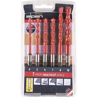 Alpen 100802100 - Juego De Brocas Universales De Carburo (1/4 Pulgadas, Vástago Hexagonal De 4 A 10 Mm, 6 Unidades), Color Plateado Alpen 100802100 - Juego De Brocas Universales De Carburo (1/4 Pulgadas, Vástago Hexagonal De 4 A 10 Mm, 6 Unidades), Color Plateado