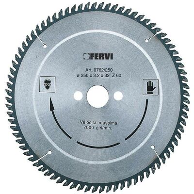 Fervi 0762/250 Disco de metal duro - Disco de sierra circular Fervi 0762/250 Disco de metal duro - Disco de sierra circular