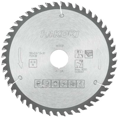 Hoja de Sierra Circular Hikoki 190 mm 48 Dientes para Madera - Corte Preciso Hoja de Sierra Circular Hikoki 190 mm 48 Dientes para Madera - Corte Preciso