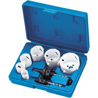 Juego De Coronas Holesaw + Brocas Espirales Taladro Fervi 0712/002 Juego De Coronas Holesaw + Brocas Espirales Taladro Fervi 0712/002