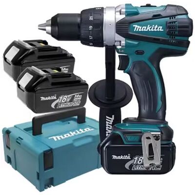 Makita Herramientas - Taladro Atornillador Aku 18v, 2x Batería 3,0 Ah, Cargador Ddf458rf3j Makita Herramientas - Taladro Atornillador Aku 18v, 2x Batería 3,0 Ah, Cargador Ddf458rf3j