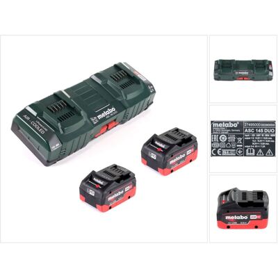 Metabo - Juego de baterías y cargador, 2x LIHD 5,5Ah + cargador doble Metabo - Juego de baterías y cargador, 2x LIHD 5,5Ah + cargador doble