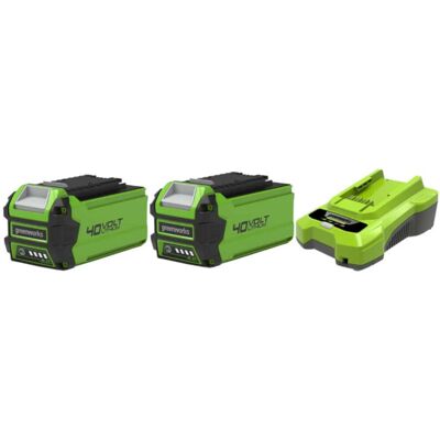 Pack Greenworks 40v - 2 Baterías 2,0ah Litio-ion - 1 Cargador Pack Greenworks 40v - 2 Baterías 2,0ah Litio-ion - 1 Cargador