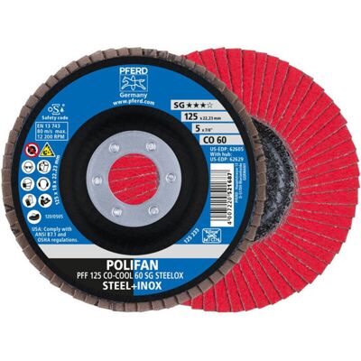 Pferd - Disque À Lamelles Polifan D.125mm K.60 Fl.sta Grain Céramique Co-cool (par 10) Pferd - Disque À Lamelles Polifan D.125mm K.60 Fl.sta Grain Céramique Co-cool (par 10)