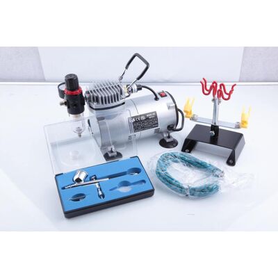 Bc-elec - Tc-20k Aerografo Compresor De Aerografia Airbrush As18-2, 0-4 Bars Con Pistola Ab-130, Manguera De Conexi�n Y Soporte De Pistola Bc-elec - Tc-20k Aerografo Compresor De Aerografia Airbrush As18-2, 0-4 Bars Con Pistola Ab-130, Manguera De Conexi�n Y Soporte De Pistola