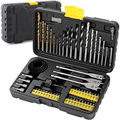 OEM Juego De 63 Brocas Y Puntas De Destornillador Multiusos. Brocas Hss Con Revestimiento De Titanio, Brocas Para Mampostería, Puntas De Perforación Y Sierras De Corona Para Perforar Metal, Madera, Ladril OEM Juego De 63 Brocas Y Puntas De Destornillador Multiusos. Brocas Hss Con Revestimiento De Titanio, Brocas Para Mampostería, Puntas De Perforación Y Sierras De Corona Para Perforar Metal, Madera, Ladril