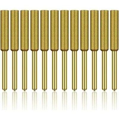 OEM Juego De Afilado De Motosierra De Diamante Ulisem De 12 Piezas, Muelas Abrasivas Con Revestimiento De Titanio De Alta Dureza, Puntas De Piedra De Afilar Para Motosierra, 3/16 Pulgadas 4,8 Mm H122 Derr OEM Juego De Afilado De Motosierra De Diamante Ulisem De 12 Piezas, Muelas Abrasivas Con Revestimiento De Titanio De Alta Dureza, Puntas De Piedra De Afilar Para Motosierra, 3/16 Pulgadas 4,8 Mm H122 Derr