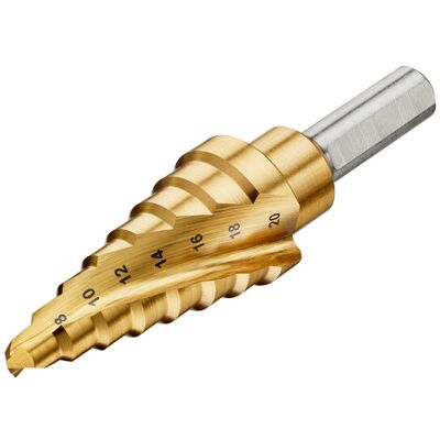Broca escalonada de titanio DeWALT 6-20mm - Taladro Broca escalonada de titanio DeWALT 6-20mm - Taladro