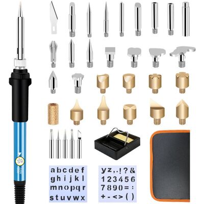 AIPERQ Kit De Soldadura Para Quemar Madera, 37 Piezas, 60 W, Para Adultos, Aficionados, Manualidades, Grabador Para Troncos De Madera, Corcho, Cuero, Grabado, Tallado De Madera, Temperatura Ajustable, Longit AIPERQ Kit De Soldadura Para Quemar Madera, 37 Piezas, 60 W, Para Adultos, Aficionados, Manualidades, Grabador Para Troncos De Madera, Corcho, Cuero, Grabado, Tallado De Madera, Temperatura Ajustable, Longit