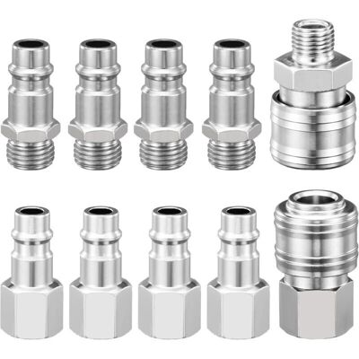 OEM Conector Rápido Neumático Bsp De 1/4", 10 Piezas, Boquilla Europea Para Compresor De Aire, Conexión Para Manguera Neumática -crezuo OEM Conector Rápido Neumático Bsp De 1/4", 10 Piezas, Boquilla Europea Para Compresor De Aire, Conexión Para Manguera Neumática -crezuo