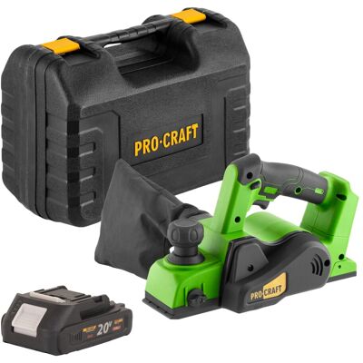 Procraft Pe20blbb Cepillo A Batería 20 V 82 Mm Sin Escobillas + 1 Batería 2,0 Ah + Maletín - Sin Cargador Procraft Pe20blbb Cepillo A Batería 20 V 82 Mm Sin Escobillas + 1 Batería 2,0 Ah + Maletín - Sin Cargador