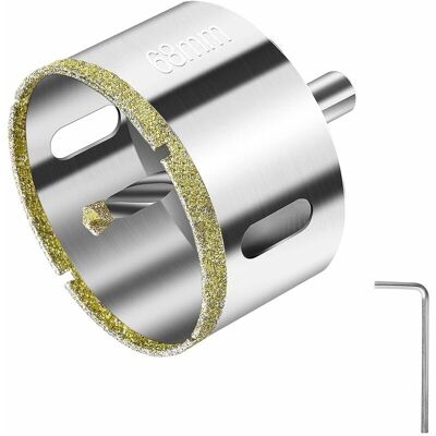 OEM Sierra De Corona De Diamante De 68 Mm, Broca Guía Central Para Taladro De Diamante, Sierra De Corona Recubierta De Diamante Para Cortar Vidrio, Azulejos, Cerámica, Mármol, Piedra Caliza, - OEM Sierra De Corona De Diamante De 68 Mm, Broca Guía Central Para Taladro De Diamante, Sierra De Corona Recubierta De Diamante Para Cortar Vidrio, Azulejos, Cerámica, Mármol, Piedra Caliza, -