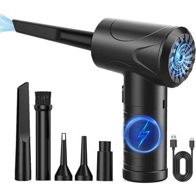 TIGREZY Soplador De Aire Para Pc, Limpiador De Pc Con Aire Comprimido, Soplador De Aire Eléctrico Recargable Por Usb TIGREZY Soplador De Aire Para Pc, Limpiador De Pc Con Aire Comprimido, Soplador De Aire Eléctrico Recargable Por Usb