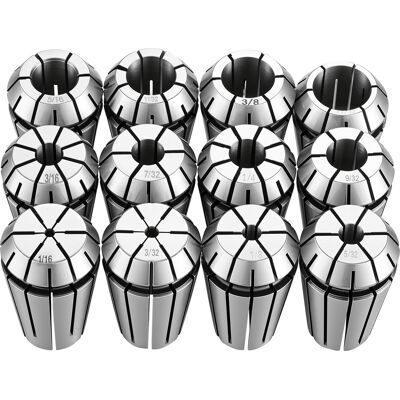 Vevor Juego De Pinzas Er16, 1/16-13/32 Pulgada, De Acero Aleado, 12 Piezas, Tir De 0,0008 Pulgada, Alta Concentricidad, Mandril De Torno Con Estuche De Almacenamiento, Para Fresadoras Cnc Y Taladros Vevor Juego De Pinzas Er16, 1/16-13/32 Pulgada, De Acero Aleado, 12 Piezas, Tir De 0,0008 Pulgada, Alta Concentricidad, Mandril De Torno Con Estuche De Almacenamiento, Para Fresadoras Cnc Y Taladros