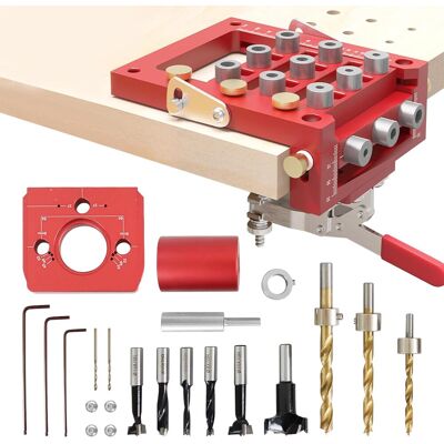 OEM Kit De Plantilla Autocentrante Para Espigas, Plantilla De Perforación Articulada De Aleación De Aluminio 3 En 1, Guía De Orificio Autocentrante Con Múltiples Brocas, Plantilla Para Herrajes OEM Kit De Plantilla Autocentrante Para Espigas, Plantilla De Perforación Articulada De Aleación De Aluminio 3 En 1, Guía De Orificio Autocentrante Con Múltiples Brocas, Plantilla Para Herrajes