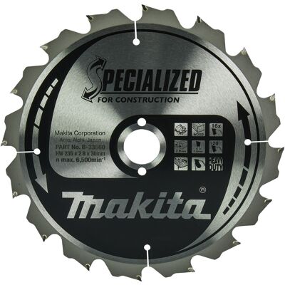 Makita Hoja De Sierra Specialized 235x30x16z - B-33560 Makita Hoja De Sierra Specialized 235x30x16z - B-33560