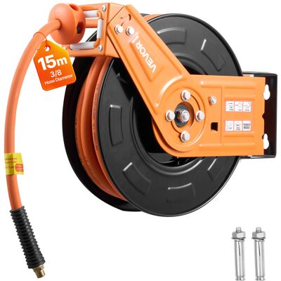 Vevor Carrete De Manguera De Aire Retráctil 15 M X 9,5 Mm, Manguera Para Compresor De Aire Presión Máxima De 300 Psi, Con Entrada De 1 M, Brazo Único Para Montaje En Techo O Pared, Para Garaje Vevor Carrete De Manguera De Aire Retráctil 15 M X 9,5 Mm, Manguera Para Compresor De Aire Presión Máxima De 300 Psi, Con Entrada De 1 M, Brazo Único Para Montaje En Techo O Pared, Para Garaje