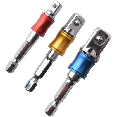 LLING Juego De 3 Adaptadores De Portavasos Para Taladro, Extensión De Vástago Hexagonal De Colores, Destornillador De Alta Velocidad De 1/4"-65 Mm, 3/8"-65 Mm Y 1/2"-73 Mm. LLING Juego De 3 Adaptadores De Portavasos Para Taladro, Extensión De Vástago Hexagonal De Colores, Destornillador De Alta Velocidad De 1/4"-65 Mm, 3/8"-65 Mm Y 1/2"-73 Mm.