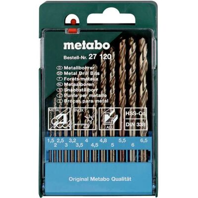 Juego de Brocas de Acero al Cobalto Metabo 13 Piezas Juego de Brocas de Acero al Cobalto Metabo 13 Piezas