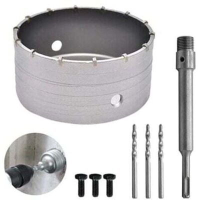 OEM Sierra De Corona Bimetálica De 160 Mm Para Baldosas De Hormigón, Sierras De Corona Para Hormigón, Con Adaptador Sds Plus De 220 Mm Y 3 Brocas De Centrado De 110 Mm (160 Mm), OEM Sierra De Corona Bimetálica De 160 Mm Para Baldosas De Hormigón, Sierras De Corona Para Hormigón, Con Adaptador Sds Plus De 220 Mm Y 3 Brocas De Centrado De 110 Mm (160 Mm),