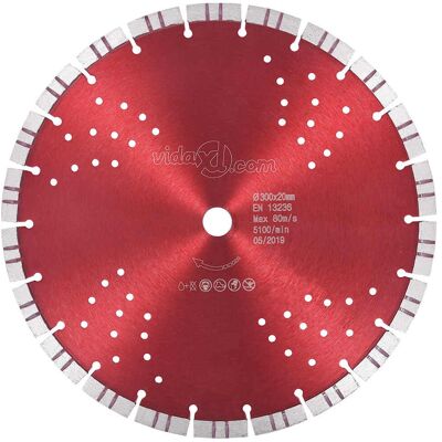 Vidaxl Disco De Corte De Diamante Con Turbo Y Agujeros Acero 300 Mm Vidaxl Disco De Corte De Diamante Con Turbo Y Agujeros Acero 300 Mm