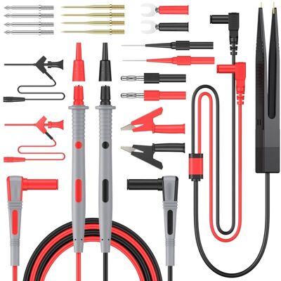 LIIYIELA Kit De Cables De Prueba Múltiples 21 En 1: Cable De Prueba Para Multímetro Eléctrico Con Pinzas De Cocodrilo, Pinza De Resorte, Conector Banana Para Voltaje, Voltímetro Para Comprobador De Voltaje De LIIYIELA Kit De Cables De Prueba Múltiples 21 En 1: Cable De Prueba Para Multímetro Eléctrico Con Pinzas De Cocodrilo, Pinza De Resorte, Conector Banana Para Voltaje, Voltímetro Para Comprobador De Voltaje De