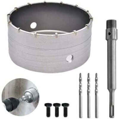OEM Sierra De Corona Bimetálica De 160 Mm Para Baldosas De Hormigón, Sierra De Corona Para Perforación De Núcleos De Hormigón, Con Adaptador Sds Plus De 220 Mm Y 3 Brocas De Centrado De 110 Mm (160 Mm). OEM Sierra De Corona Bimetálica De 160 Mm Para Baldosas De Hormigón, Sierra De Corona Para Perforación De Núcleos De Hormigón, Con Adaptador Sds Plus De 220 Mm Y 3 Brocas De Centrado De 110 Mm (160 Mm).