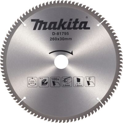 AWTOOLS Makita Piła Tarczowa 260x30mm 100z Do Aluminium AWTOOLS Makita Piła Tarczowa 260x30mm 100z Do Aluminium