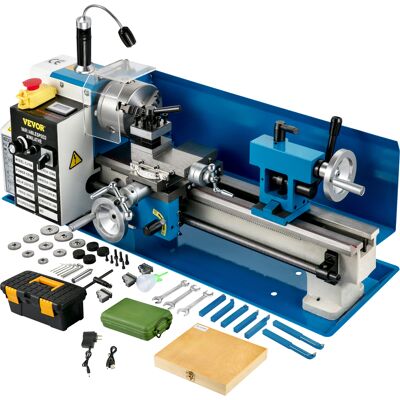 Vevor Mini Torno De Metal 550w 180x350 Mm 0-2500 Rpm Fresadora De Metal Hilo En Pulgadas 12-52 Tpi Rosca Metrica 0,5-2,5 Mm Torno De Trabajo De Metal Para Metales Blandos, Aluminio, Cobre, El Vidrio Vevor Mini Torno De Metal 550w 180x350 Mm 0-2500 Rpm Fresadora De Metal Hilo En Pulgadas 12-52 Tpi Rosca Metrica 0,5-2,5 Mm Torno De Trabajo De Metal Para Metales Blandos, Aluminio, Cobre, El Vidrio