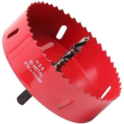 OEM Sierra De Corona - 115 Mm - Acero Rápido Bimetálico Hss M42 - Sierra De Corona Con Vástago Hexagonal Y Broca Para Madera, Paneles De Yeso Y Chapa Metálica - 1 Pieza - Rojo-crezuo OEM Sierra De Corona - 115 Mm - Acero Rápido Bimetálico Hss M42 - Sierra De Corona Con Vástago Hexagonal Y Broca Para Madera, Paneles De Yeso Y Chapa Metálica - 1 Pieza - Rojo-crezuo