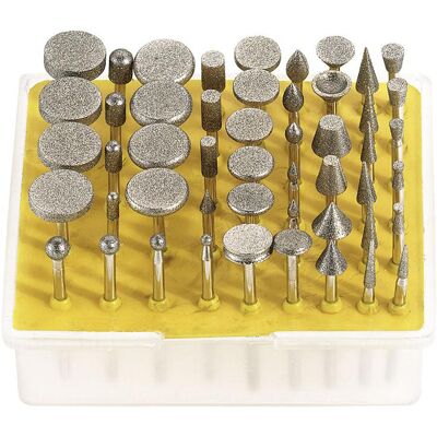 Fervi - Juego De 50 Limas Rotativas De Diamante Para Grabado Vastago De 3 Mm D050 Fervi - Juego De 50 Limas Rotativas De Diamante Para Grabado Vastago De 3 Mm D050