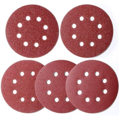 OEM Accesorio Para Lijadora: 100 Discos De Lijado Excéntricos De 125 Mm Con Respaldo De Velcro De 8 Orificios, Redondos, Para Lijadoras Excéntricas (grano 20x40/60/80/120/180) De Langray-crezuo.-crezuo OEM Accesorio Para Lijadora: 100 Discos De Lijado Excéntricos De 125 Mm Con Respaldo De Velcro De 8 Orificios, Redondos, Para Lijadoras Excéntricas (grano 20x40/60/80/120/180) De Langray-crezuo.-crezuo