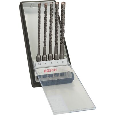 Juego de brocas de carburo para martillo SDS-PLUS Bosch 5 piezas - Accesorios de perforación Juego de brocas de carburo para martillo SDS-PLUS Bosch 5 piezas - Accesorios de perforación