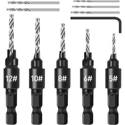 OEM Juego De 5 Brocas Para Biselar, Juego De Fresas De Cambio Rápido Con Vástago Hexagonal Ajustable De 1/4", Brocas Reemplazables Con Llave Hexagonal, Juego De Brocas Para Carpintería - Crezuo OEM Juego De 5 Brocas Para Biselar, Juego De Fresas De Cambio Rápido Con Vástago Hexagonal Ajustable De 1/4", Brocas Reemplazables Con Llave Hexagonal, Juego De Brocas Para Carpintería - Crezuo