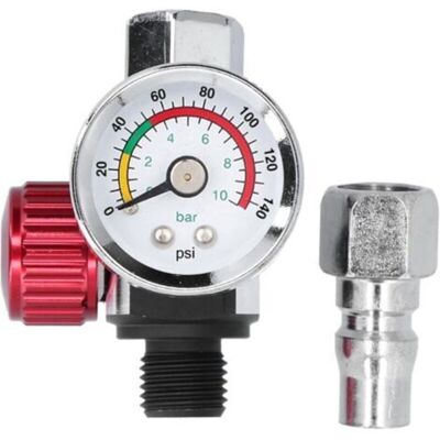 OEM Regulador De Presión Neumática De Acero Inoxidable G1/4″ Con Manómetro De Color De Alta Precisión Para Compresor Y Pistola De Pintura. OEM Regulador De Presión Neumática De Acero Inoxidable G1/4″ Con Manómetro De Color De Alta Precisión Para Compresor Y Pistola De Pintura.