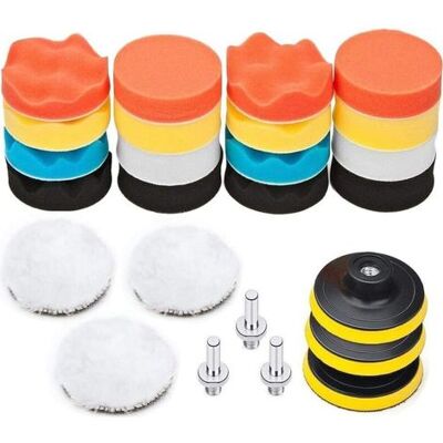 SIOKS Kit De Pulido De Automóviles De 25 Piezas, Disco De Esponja De Pulido De 75 Mm, Broca De Pulido Para Taladro, Almohadilla De Pulido Con Adaptador M10 SIOKS Kit De Pulido De Automóviles De 25 Piezas, Disco De Esponja De Pulido De 75 Mm, Broca De Pulido Para Taladro, Almohadilla De Pulido Con Adaptador M10