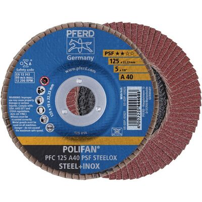 Pferd - Disco De Láminas Polifan A Psf Steelox D.125 Mm Granulación De Acero Cónico A-60 (paquete De 10) Pferd - Disco De Láminas Polifan A Psf Steelox D.125 Mm Granulación De Acero Cónico A-60 (paquete De 10)