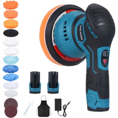 OEM Kit Pulidor De Coches Inalámbrico, Cera Para Coches De 5/6 Pulgadas Con 2 Baterías Recargables De 12 V, 8 Velocidades Variables, 2800-5500 Rpm, Máquina Pulidora Eléctrica Para Coches, Lijado OEM Kit Pulidor De Coches Inalámbrico, Cera Para Coches De 5/6 Pulgadas Con 2 Baterías Recargables De 12 V, 8 Velocidades Variables, 2800-5500 Rpm, Máquina Pulidora Eléctrica Para Coches, Lijado