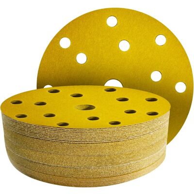 OEM 50 Discos Abrasivos De 150 Mm, Grano 150 - Disco De Lijado De 150 Mm Con 15 Agujeros Para Lijadoras Orbitales Aleatorias De 150 Mm OEM 50 Discos Abrasivos De 150 Mm, Grano 150 - Disco De Lijado De 150 Mm Con 15 Agujeros Para Lijadoras Orbitales Aleatorias De 150 Mm