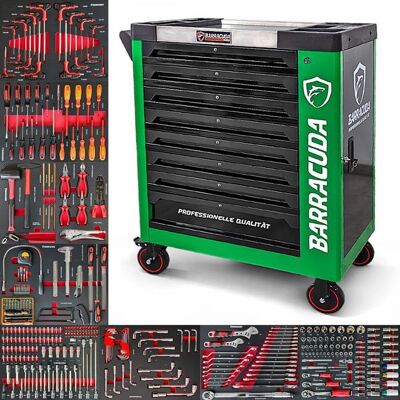 OEM Carro De Taller - Barracuda Tools - Rock Pro+ - 8 Cajones Con Herramientas - 336 Herramientas - Verde OEM Carro De Taller - Barracuda Tools - Rock Pro+ - 8 Cajones Con Herramientas - 336 Herramientas - Verde