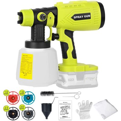 OEM Pistola De Pintura Inalámbrica Hvlp Compatible Con La Batería Ryobi 18v One+, 200w De Alta Potencia, Con 4 Boquillas De Cobre, 3 Modos De Pulverización Y Un Depósito De 1000ml (batería No Incluida). OEM Pistola De Pintura Inalámbrica Hvlp Compatible Con La Batería Ryobi 18v One+, 200w De Alta Potencia, Con 4 Boquillas De Cobre, 3 Modos De Pulverización Y Un Depósito De 1000ml (batería No Incluida).