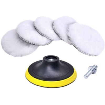SANS MARQUE Almohadilla De Pulido De Lana De 80 Mm, Juego De 7 Discos Para Pulir Y Encerar Automóviles Con Adaptador De Taladro M10 SANS MARQUE Almohadilla De Pulido De Lana De 80 Mm, Juego De 7 Discos Para Pulir Y Encerar Automóviles Con Adaptador De Taladro M10