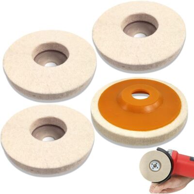 DPZO Disco De Pulido De 4 Piezas De 125 Mm De Diámetro Para Amoladoras Angulares, Diámetro Del Orificio De 22 Mm, Rueda De Pulido De Fieltro De Lana Para Pulir Vidrio, Cerámica, Plástico, Metal Y Mármol. DPZO Disco De Pulido De 4 Piezas De 125 Mm De Diámetro Para Amoladoras Angulares, Diámetro Del Orificio De 22 Mm, Rueda De Pulido De Fieltro De Lana Para Pulir Vidrio, Cerámica, Plástico, Metal Y Mármol.