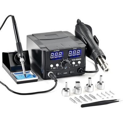 OEM Estación De Soldadura 2 En 1 8582d Con Pistola De Aire Caliente De 750 W, Soldador De 75 W Y Pantalla Led Digital De 200-480 ℃. OEM Estación De Soldadura 2 En 1 8582d Con Pistola De Aire Caliente De 750 W, Soldador De 75 W Y Pantalla Led Digital De 200-480 ℃.