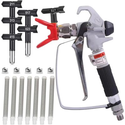 OEM Pistola De Pintura Sin Aire Y Boquilla De Pulverización 517 Para Todas Las Máquinas De Pintura Sin Aire, Juntas Rotativas Y Alta Presión De 3600 Psi. OEM Pistola De Pintura Sin Aire Y Boquilla De Pulverización 517 Para Todas Las Máquinas De Pintura Sin Aire, Juntas Rotativas Y Alta Presión De 3600 Psi.