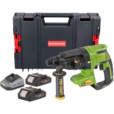 Martillo Perforador A Batería Procraft Pha40bb De 20 V, 2,6 J, Sds Plus, Sin Escobillas + 2 Baterías De 2,0 Ah + Cargador + Maletín Rhino Martillo Perforador A Batería Procraft Pha40bb De 20 V, 2,6 J, Sds Plus, Sin Escobillas + 2 Baterías De 2,0 Ah + Cargador + Maletín Rhino