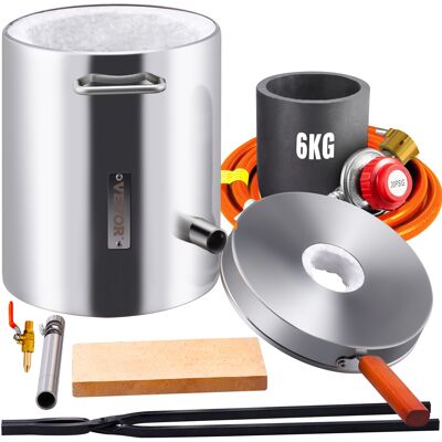 Forja De Propano De Acero Inoxidable 6 Kg Kit De Horno De Fusión De Metales Temperatura Máxima De 1482 °c Horno De Fundición De Propano 30 Psi Juego De Forja Para Cobre, Aluminio, Oro, Plata - Vevor Forja De Propano De Acero Inoxidable 6 Kg Kit De Horno De Fusión De Metales Temperatura Máxima De 1482 °c Horno De Fundición De Propano 30 Psi Juego De Forja Para Cobre, Aluminio, Oro, Plata - Vevor