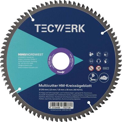 NORDWEST HANDEL AG Hoja De Sierra Circular De Mesa/ingletadora Ad 216mm Z.60 Hltcg Ancho De Corte 2,5mm Tecwerk NORDWEST HANDEL AG Hoja De Sierra Circular De Mesa/ingletadora Ad 216mm Z.60 Hltcg Ancho De Corte 2,5mm Tecwerk
