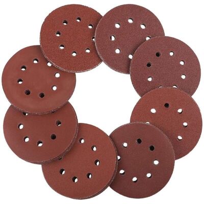 OEM Accesorio Para Lijadora: Discos Abrasivos De Velcro De 125 Mm - 100 Piezas De Papel De Lija Para Lijadoras Orbitales Aleatorias, 8 Agujeros Cada Una, 20 X 60/80/100/120/240 Granos, Papel Redondo Para OEM Accesorio Para Lijadora: Discos Abrasivos De Velcro De 125 Mm - 100 Piezas De Papel De Lija Para Lijadoras Orbitales Aleatorias, 8 Agujeros Cada Una, 20 X 60/80/100/120/240 Granos, Papel Redondo Para